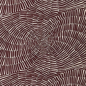 May include: Abstract pattern with concentric circles of brown lines on a white background.