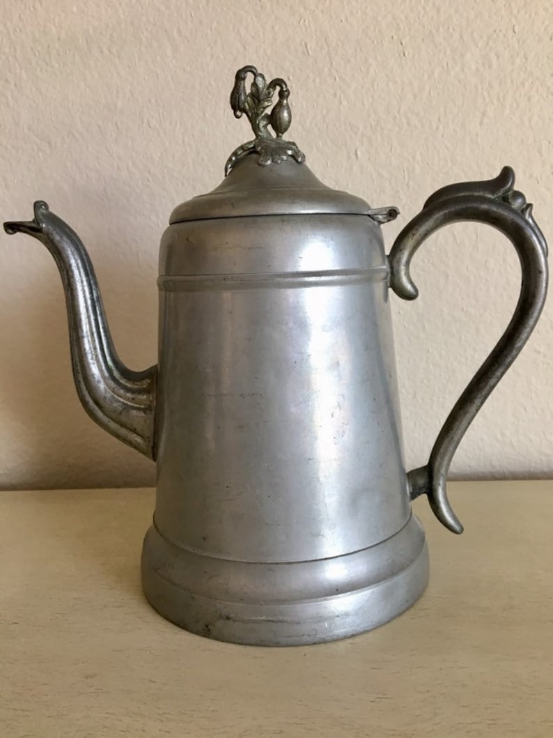 19th Century R Dunham Pewter Coffee Pot Etsy