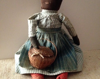 Early 19th Century Cloth Doll. ALL ORIGINAL CONDITION.
