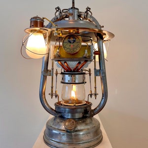 Functional Steampunk Thermoelectric Kerosene Desk Lamp image 1