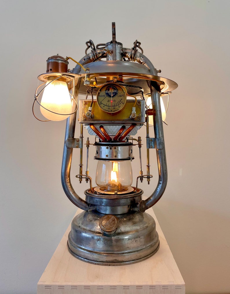 Functional Steampunk Thermoelectric Kerosene Desk Lamp image 1