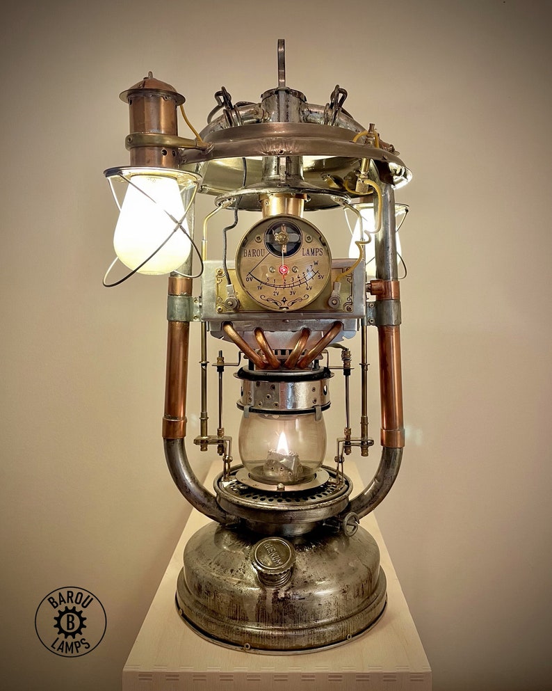 Functional Steampunk Thermoelectric Kerosene Desk Lamp image 3