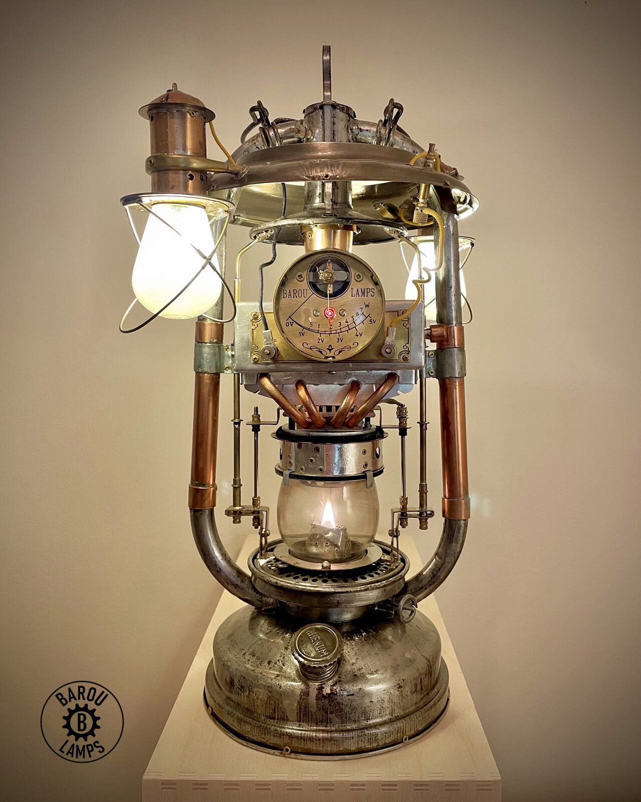 Functional Steampunk Thermoelectric Kerosene Desk Lamp Etsy