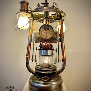 Functional Steampunk Thermoelectric Kerosene Desk Lamp image 2