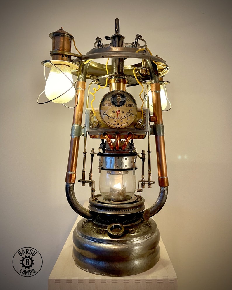 Functional Steampunk Thermoelectric Kerosene Desk Lamp image 2