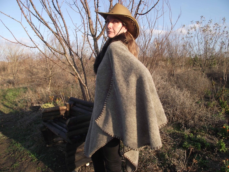 Elven medieval cloak from cashmere in beige,poncho,mantle,coat