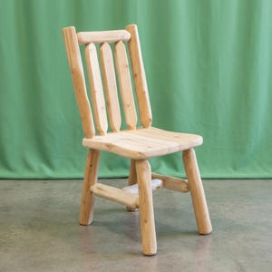 Log Chair ~ Unfinished White Cedar | Amish Handcrafted in USA | DIY | Natural | Solid Wood