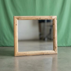 Log Mirror 35x29 ~ Unfinished White Cedar | Amish Handcrafted in USA | DIY | Natural | Solid Wood