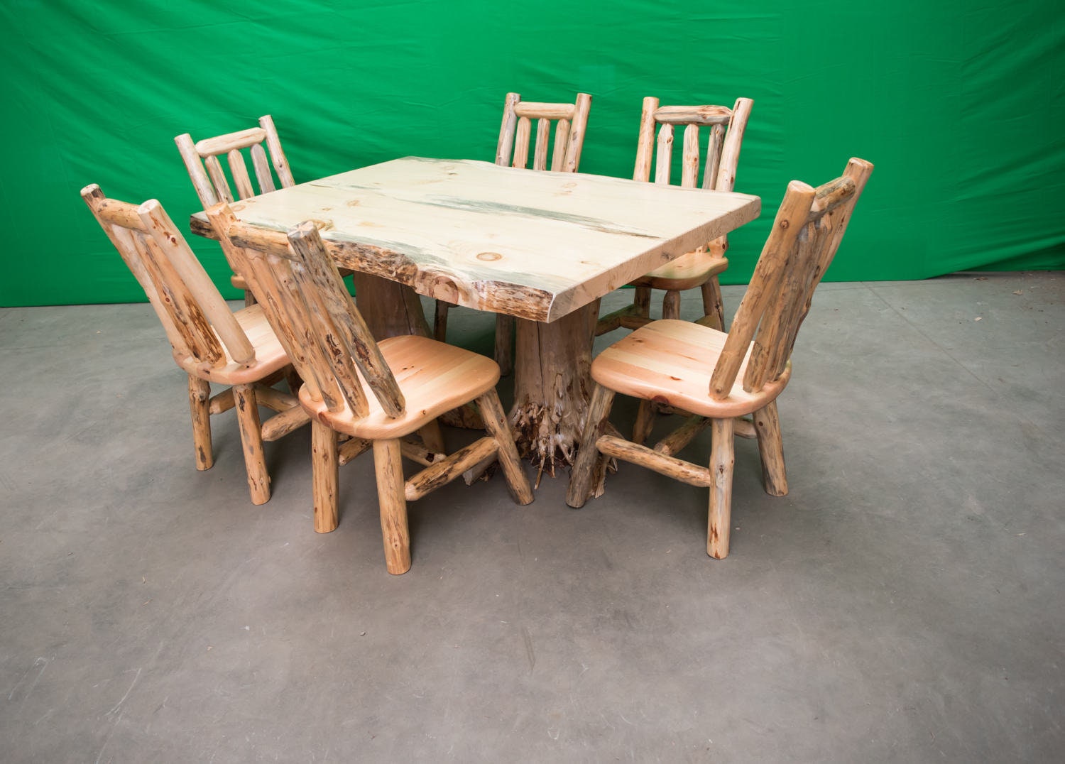 pine log kitchen table