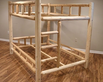 Full Handcrafted Log Bunk Bed