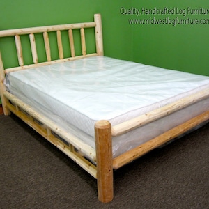 Handcrafted White Cedar Log Bed Double Log Side Rails/Solid Wood/Made in the USA/Free Shipping image 1