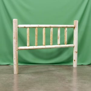 Log Headboard ~ Twin ~ Unfinished White Cedar | Amish Handcrafted in USA | DIY | Natural | Solid Wood