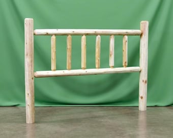 Log Headboard ~ Twin ~ Unfinished White Cedar | Amish Handcrafted in USA | DIY | Natural | Solid Wood