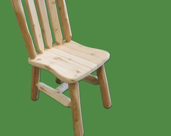 Handcrafted White Cedar Log Chair
