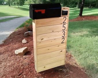 Solid Wood Classic Cedar Mailbox Stand ~ Farmhouse | Unfinished | 100% Solid Wood | Amish Made in USA | Free Shipping!
