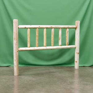 Log Headboard ~ Queen ~ Unfinished White Cedar | Amish Handcrafted in USA | DIY | Natural | Solid Wood