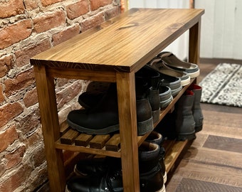 Entryway Bench with Shoe Rack