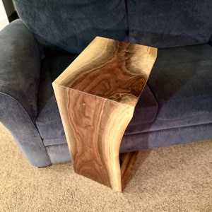 Waterfall C-Shaped End Table/TV Table
