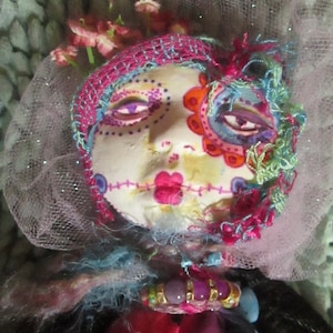 Gala Spirit Goddess Sugar Skull Doll Witch Protector  Goddess Doll