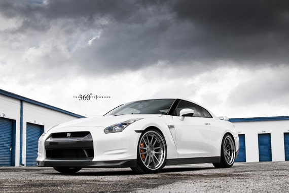 Poster Of R35 Gtr Gt R Skyline Left Front White 3 On 360 Etsy