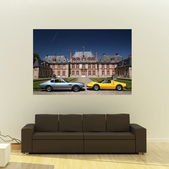 Poster Of Aston Martin Dbs And Ferrari Dino 246 Gts Hd Print