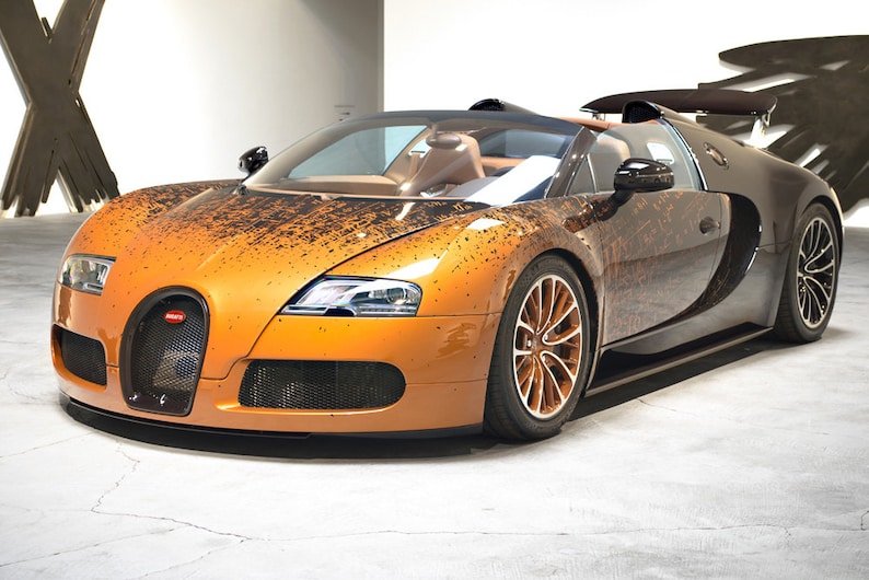 Bugatti Veyron Grand Sport Venet Left Front Copper HD Poster | Etsy
