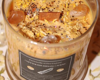 HAPPINESS Crystal Candle|Crystal Candle|Faerieworks of New England|Intention Candle|Crystal Healing|Self Care|Meditation|Crystal Candles