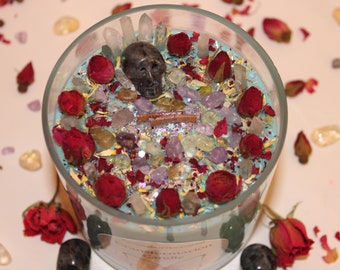 Transformation Crystal Candle/Crystal Candle/Intention Candle/Faerieworks of New England/Transformation/Change/Road Opener/Labradorite