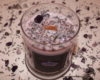 CALMING Anxiety Relief Candle|Crystal Candle|Crystal Candles|Intention Candle|Crystal Healing|Self Care|Meditation|Calm|Crystal Candles