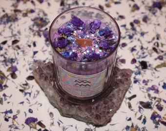 Aquarius Crystal Candle|Crystal Candle|Aquarius|Aquarius Candle|Aquarius Crystals|Zodiac Candles|Zodiac|Astrology|Crystal Candles