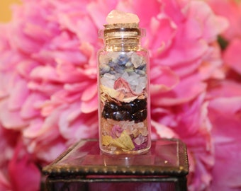 Botella de hechizo de amor propio / Frasco de hechizo de amor propio / Mini botella de hechizo / Botella de bruja / Frasco de bruja / Frasco de intención / Botella de intención / Frasco de manifestación / Cristal