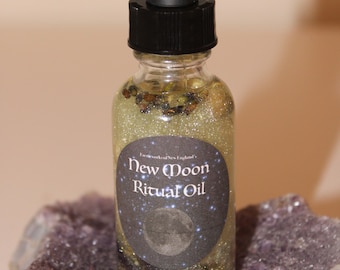 Aceite Ritual de Luna Nueva / Aceite Corporal Infundido de Cristal / Aceite Corporal / Cristales / Aceite de Manifestación / Aceite Corporal Brillante / Brillo Corporal / Brillo Corporal / Brillo Corporal / Aceite de Luna Nueva