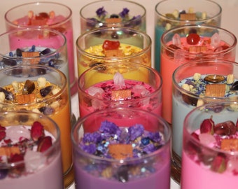 Personalized Intention Candle|Crystal Candle|Soy Wax|Vegan|Natural|Cruelty Free|Crystal Healing|Self Care|Meditation|Healing|Crystal Candles