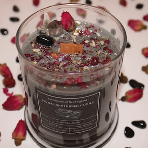 PROTECTION Crystal Candle|Crystal Candle|Intention Candle|Faerieworks of New England|Crystal Healing|Self Care|Meditation|Crystal Candles