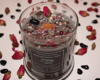 PROTECTION Crystal Candle|Crystal Candle|Intention Candle|Faerieworks of New England|Crystal Healing|Self Care|Meditation|Crystal Candles