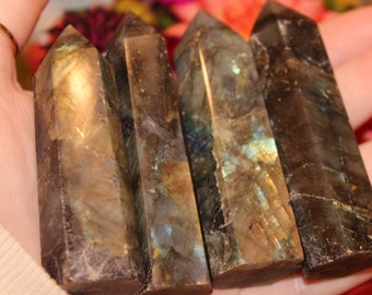 Torre labradorita/Torre de cristal/Torre de cristal de Labradorita/Torre de cristal de Labradorite/Labradorita flash/Torres de cristal/Labradorita/Torre de 3 pulgadas