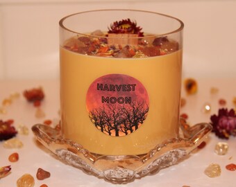 Vela de la Luna de la Cosecha / Vela de Otoño / Vela de Otoño / Vela de Cosecha / Vela de Sidra / Luna Llena / Vela de Cristal / Velas de Cristal / Vela de Luna Llena