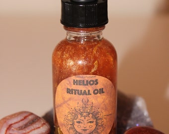 Helios Ritual Oil/Crystal Infused Body Oil/Body Oil/Crystal Oil/Manifestation Oil/Shimmer Body Oil/Body Shimmer/Body Glitter/Sun Goddess/Sun