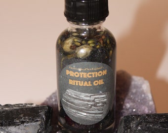Protection Ritual Oil|Crystal Infused Body Oil|Body Oil|Crystals|Manifestation Oil|Shimmer Body Oil|Body Shimmer|Body Glitter|Protection Oil