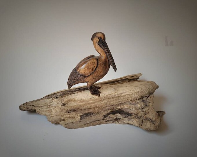 Bird Carving Pelican Wood Carving Bird Figurine Hand Made Etsy