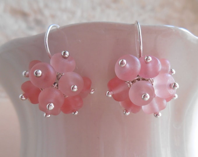 Pink cluster earrings Clearance