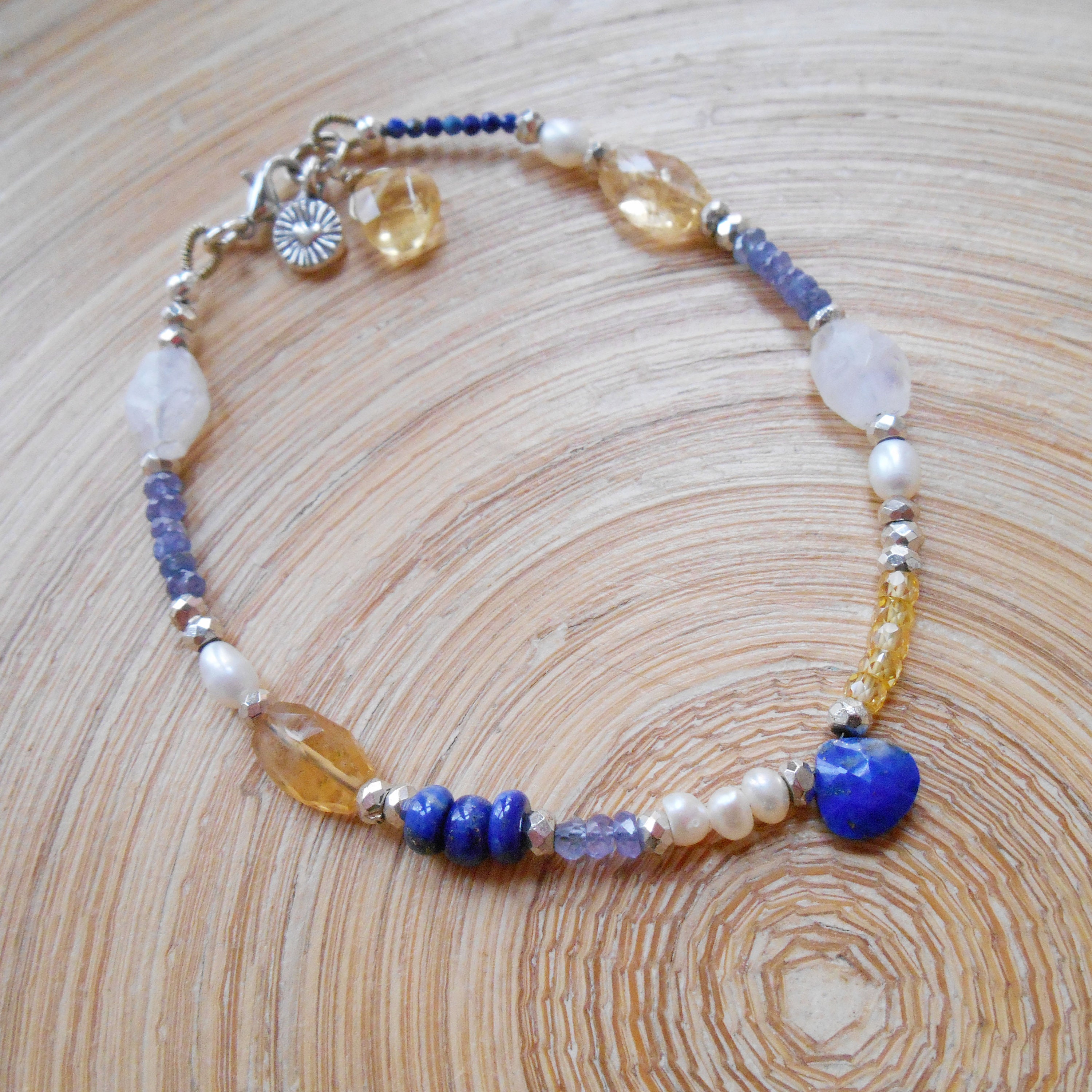 Ruth lapis lazuli pearl moonstone Tanzanite citrine beaded | Etsy
