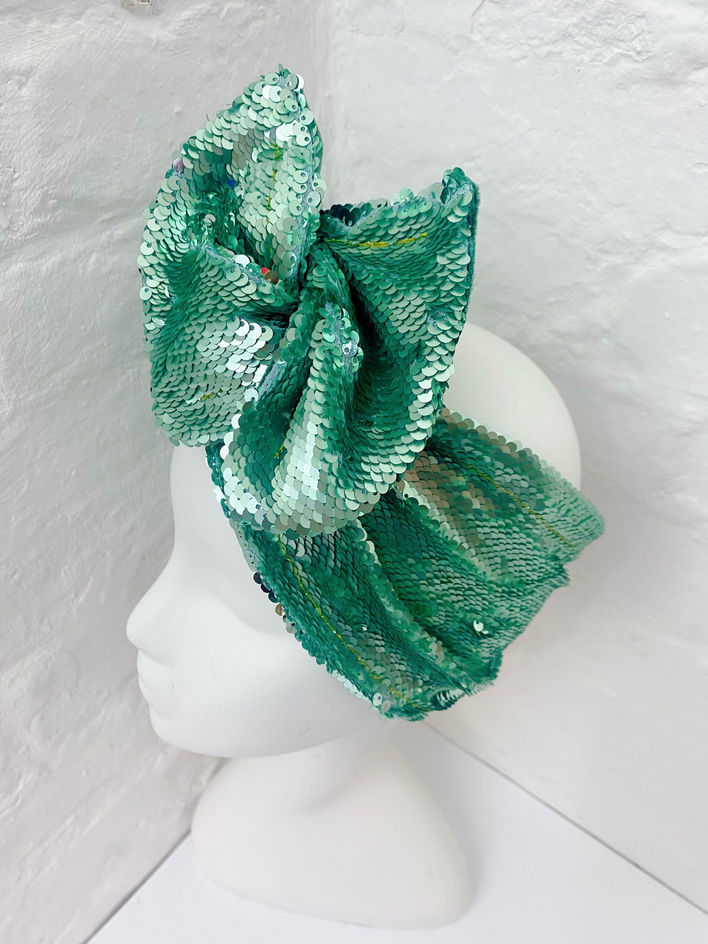 Green Sequin Turban Headwrap Bridal Headwrap | Medu By Sepedi Bapedi – MEDU by Sepedi Bapedi main image 4