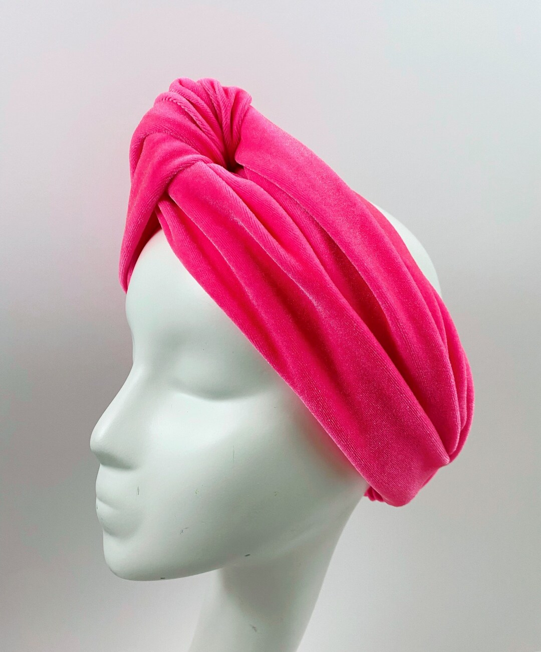 Luxury Hot Pink Velvet Knotted Turban Headband Twist Knot - Etsy Denmark