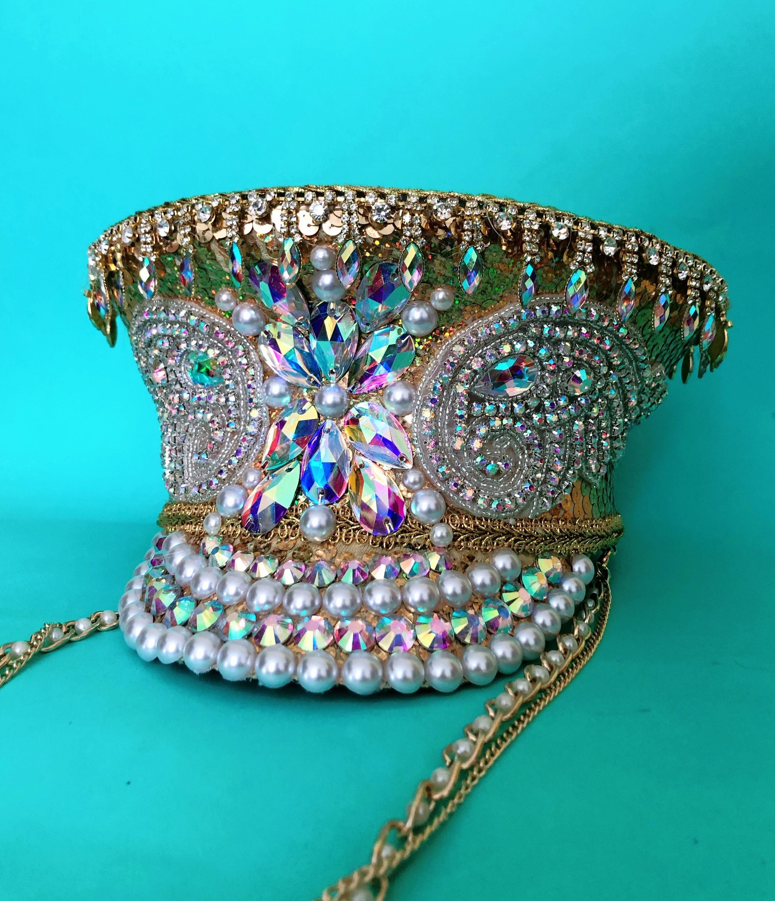 Gold Sequin Pearl Diamante and AB 