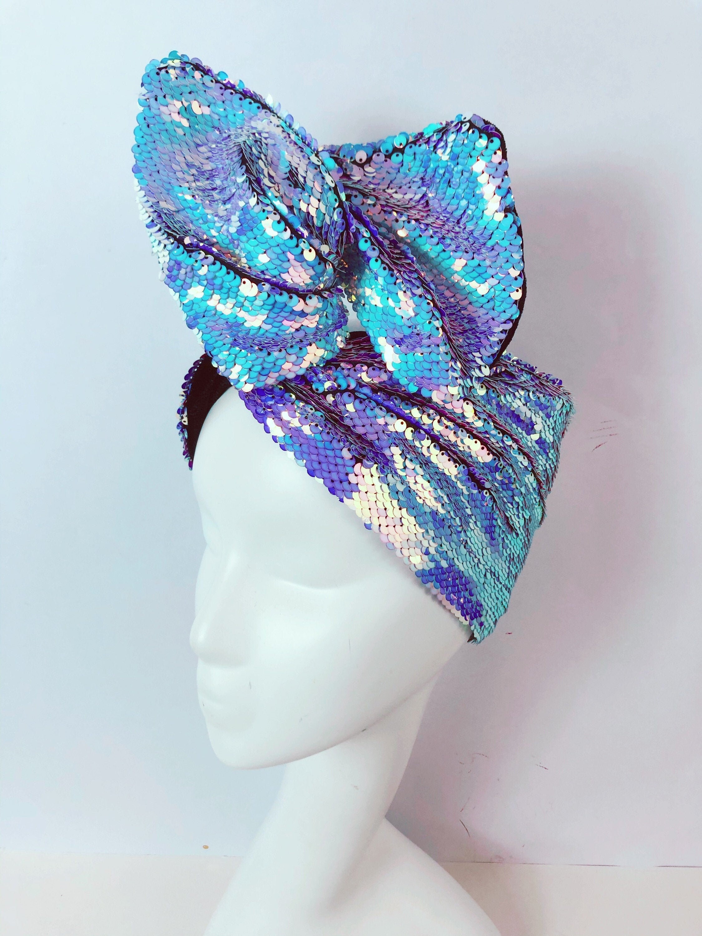 Purple Sequin Headwrap - Etsy