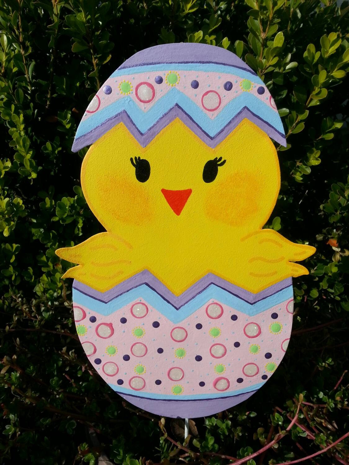 Easter Chick Decor Easter yard decoration Metal Yard Art
