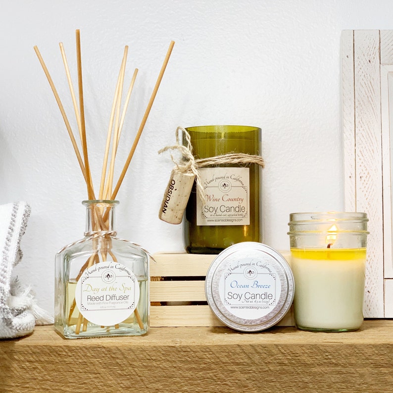 Upcycled Wine Bottle Candle Choose Scent Wine Bottle Soy Etsy