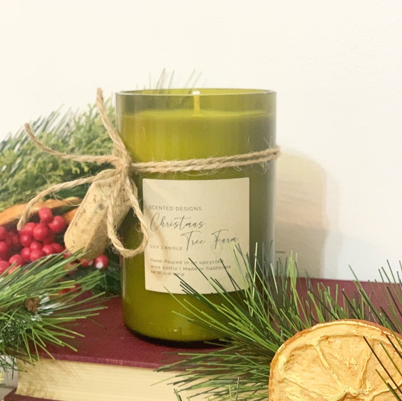 Upcycled Wine Bottle Candle Choose Scent Wine Bottle Soy Etsy