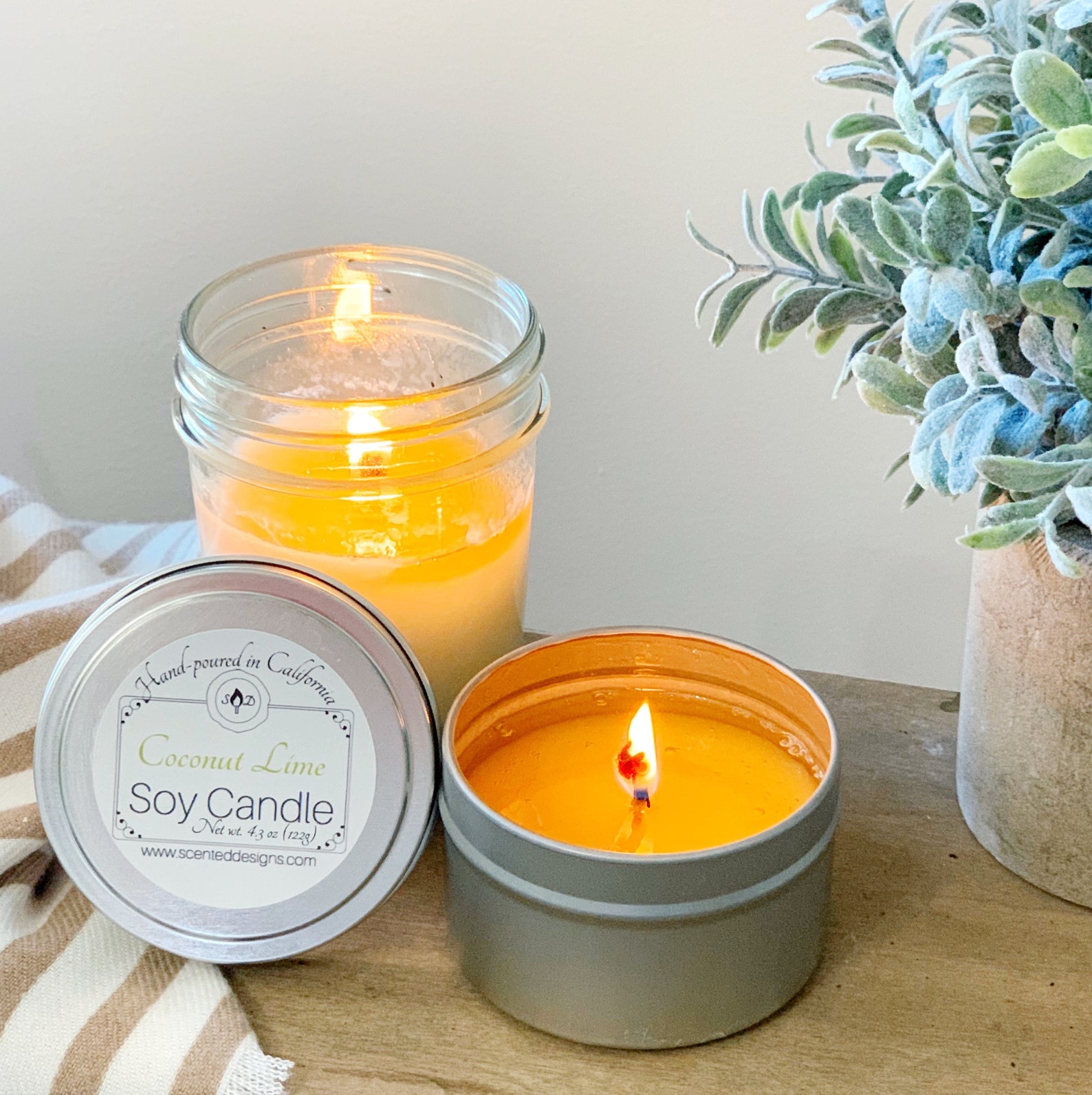 Coconut Soy Candle Bridesmaid Gift Beach Bridal Shower Etsy